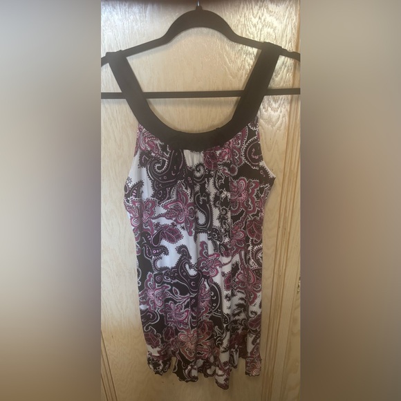 Linea Donatella Other - Linea Donatilla Women's Black Purple Paisley Sleeveless Pajama‎ Long Top Sz M